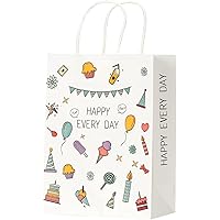 RACETOP Colour Kraft Paper Gift Bags with Handles,Bulk Gift Bags, Shopping Bags, Party Bags,Business Bags, Retail Bags, Merchandise Bags (8 * 4.5 * 10.8Inches)