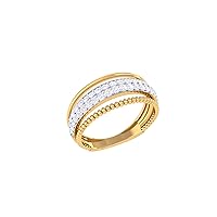 Jewels 14K Gold 0.42 Carat (H-I Color,SI2-I1 Clarity) Natural Diamond Band Ring