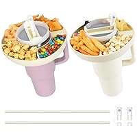 2 Pack Snack Bowls for Stanley 40 oz Tumbler with Handle,Silicone Snack Tray Sets for Stanley Cup 40 oz with Handle,Reusable Snack Ring for Stanley Cup Accessories