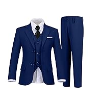 Boys Suits 5 Piece Formal Suit Set Slim Fit Formal Dress Clothes Ring Bearer Outfit for Kids