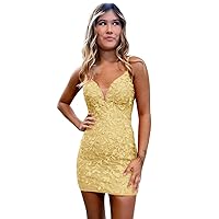 Spaghetti Strap Short Tulle Homecoming Dressse for Women V Neck Bodycon Cocktail Dresses 2024 PU154