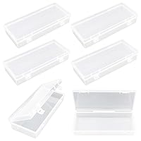 3.54x2.36 ISKYBOB 6 Pack Rectangle Mini Clear Plastic Storage Containers Box Case with Lid for Pills,Herbs,Tiny Bead 