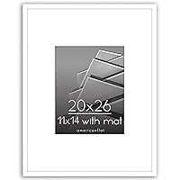 Americanflat 20x26 Picture Frame in White - Use as 11x14 Picture Frame with Mat or 20x26 Frame Without Mat - Thin Border Photo Frame with Plexiglass Cover - Vertical or Horizontal Wall Display
