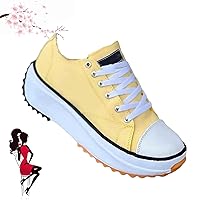Elsvia Orthopedic Shoes for Women, Hiking Comfortable Casual Canvas Sneakers, Thick Sole Breathable Shoes