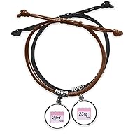 International Games Day Sports Meet Bracelet Double Leather Rope Wristband Couple Set Gift