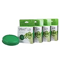 Handy Pantry Sprouting Jar Strainer Lid, BPA Free | Fits Wide Mouth Mason Jars | For Growing Sprouts & Other Uses, 4 Pack