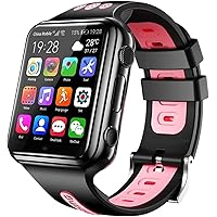 GABLOK Smartwatches 4G GPS WiFi Positioning Student Kids 9.0 System Bluetooth SIM Card Electronics (Color : Black1-Pink1, Size : 1), Modern