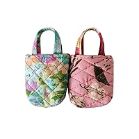 Miniature Floral Quilt Handbag for Dollhouse Doll Handbag Set 2 Scale 1:6