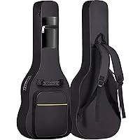 GLEAM Acoustic Guitar Gig Bag - 0.35 Inch Sponge Padding Fit 39-41 Inch Guitar Waterproof Black