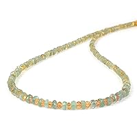 – AAA Quality Natural Ombre Imperial Topaz And Columbian Emerald Rondelle Faceted 4MM Bead Gemstone Necklace May Birthstone Jewelry For Her (45 CM)