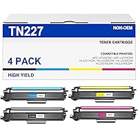 TN227 High Yield Toner Cartridge 4 Pack Compatible Toner Cartridge Replacement for Brother TN227 TN-227 TN227BK TN227BK/C/M/Y TN223BK/C/M/Y Work with MFC-L3710CW MFC-L3750CDW W HL-L3210CW (4 Pack)