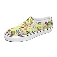 Tropical Buttfies and Birds Women's and Man's Slip on Canvas Non Slip Shoes for Women Skate Sneakers (Slip-On)