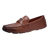 Coach Men's C Coin Leather Driver Loafer, Saddle, 11