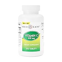 GeriCare Vitamin C 500 mg Antioxidant, Immune System Support, Nutritional Supplement Tablets, 200 Count (Pack of 1)