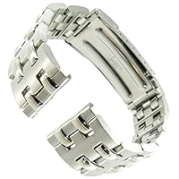 18mm Speidel Silver Tone Stainless Steel Fold-Over Buckle Set of Two Men's Watch Band