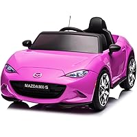 12V Ride on Car, Licensed Mazda MX-5 Electric Car for Kids, 12V Ride on Toys, Kids Cars with Parent Remote Control, Lights, Music-Pink
