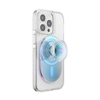 PopSockets Phone Grip Compatible with MagSafe®, Phone Holder, Wireless Charging Compatible, Pill-Shaped Grip - Clear Iridescent