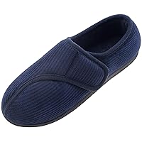 Git-up Diabetic Slippers Shoes for Men Arthritis Edema Adjustable Closure Toe Swollen Feet Slippers Memory Foam Comfy Bedroom House Indoor Outdoor Shoes…