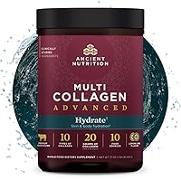 Ancient Nutrition Advanced Multi Collagen Protein Powder Hydrate, Lemon Lime, 30 Servings