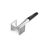 Farberware Professional Dual-Sided Rigid and Texture Stainless Steel Meat Tenderizer with Comfort Grip Handle, Great for Pounding Meat, Shellfish, Nuts, Dishwasher Safe, Black