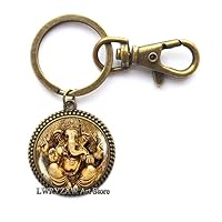 Ganesh Keychain, Ganesh Key Ring, Ganesh Indian God Jewelry, Indian Hindu God, Hinduism Religious Jewelry, Lord Ganesha Key Ring,M58