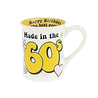 Our Name is Mud Decades Happy Birthday Made in The 60s Coffee Mug, 16 Ounce, Multicolor