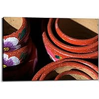 Stacked bright red ceramic pots pottery workshop Old Town Canvas Wall Art Decor Paintings Pictures for Bedroom Wall Decor Above Bed Living Room Wall Decoration Bathroom Office Artwork