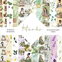 Herbs Scrapbook Paper: | Herrbs Scrapbook Paper: | Herbarium Patterns Craft Paper | 8.5 x 8.5 inch | 40 double sided pages |