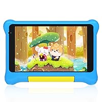 Kids Tablet 7 inch,Android 12 Tablet for Kids,32GB ROM 128GB Expanded,Parental Control,Kids Software Pre-Installed, Dual Cameras,Android Learning Tablet with Proof Case for Toddlers (Blue)