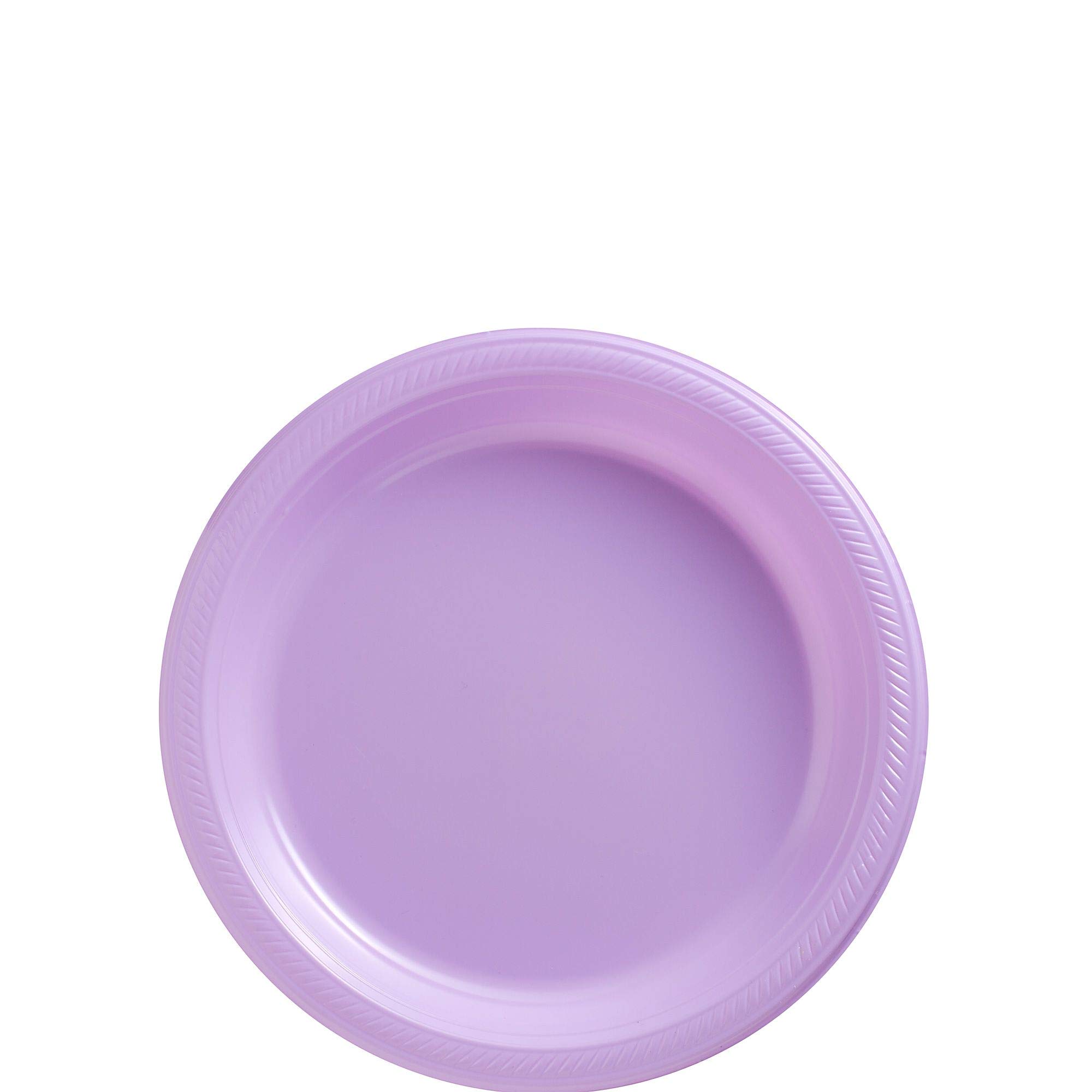 Lavender Round Disposable Plastic Plates - 7