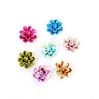 Resin Flowers, 140pcs Layered Daisy Flower Resin Flatback Cabochon for Scrapbooking, DIY Craft Decoration (12mm, 7colors)