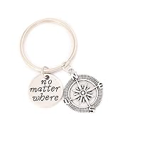 No Matter Where Keychain Key Ring Anchor Jewelry Set Valentines Day Best Friend Gift
