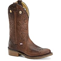 Double-H Boots - Mens - Mens 12 inch Domestic R Toe Work Western Dark Brown