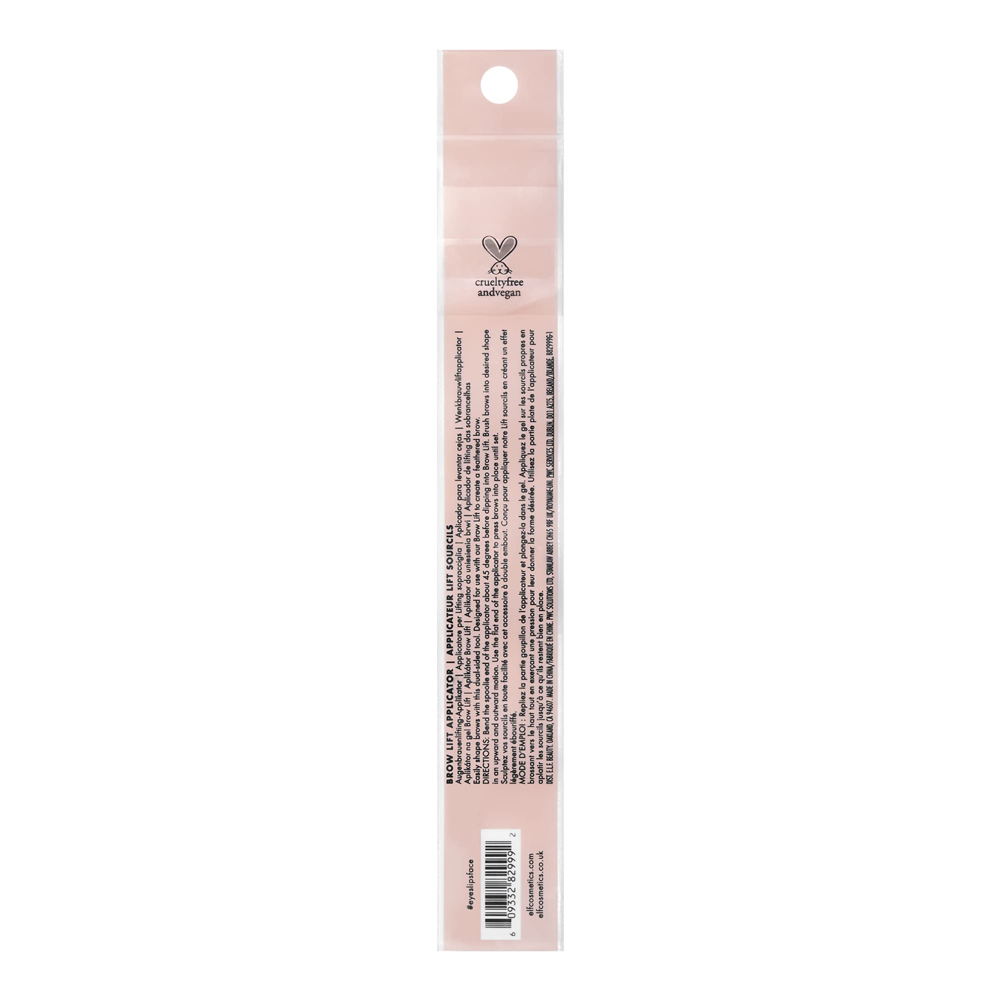 e.l.f. Cosmetics Brow Lift Applicator, Dual-Ended Eyebrow Brush For Grooming & Lifting Brows & Applying Brow Wax, Creates A Fluffy Feathered Look