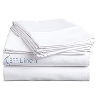 Hotel Quality 4-Piece Sheet Set with 9'' Deep Pocket Solid Pattern, Soft 800 Thread Count Egyptian Cotton (Queen, White)