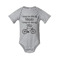 I Want To Ride My Bicycle/Bike/Queen, Cute Onesie, Sweet Baby Bodysuit, Graphic Onesie, Shirts With Sayings, Heather Gray, Chill, or Lavender (6 MO, Heather Gray)