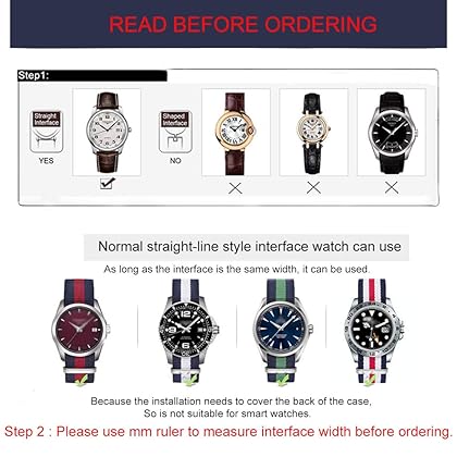 Carty Military Nylon Strap 6 Packs 18mm 20mm 22mm Watch Band Nylon Replacement Watch Straps for Men Women