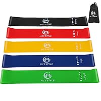 Fitness Bands Sport Resistance Bands Set of 5 for Yoga Pilates with Training Instructions and Storage Bag