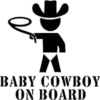 BABY COWBOY ON BOARD VINYL STICKER