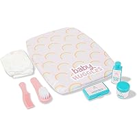 Ultimate Care Kit for Dolls: Authentic Play with Rainbow Cushioned Changing Mat, Nappy, Brush, Comb, and Containers - Suitable for Dolls up to 46cm - Encourages Realistic Role Play - Ages 3+