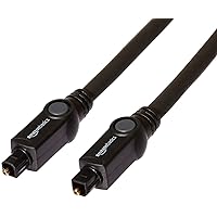 Amazon Basics Toslink Digital Optical Audio Cable, CL3 Rated, Multi-Channel, for Audio System, Sound Bar, Home Theatre, Gold-Plated Connectors, 15 Foot, Black