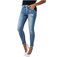 Jeans for Women High Waist Trendy 2024 Denim Pants Casual Fashion Bootcut Ripped Pant