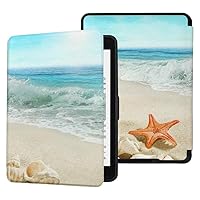 QIYI Case for Older Kindle Paperwhite Prior to 2018 (Not Fit All-New Paperwhite 10th Gen) eBook Reader Covers PU Leather Waterproof Slimshell with Auto Wake/Sleep - Sandy Beach