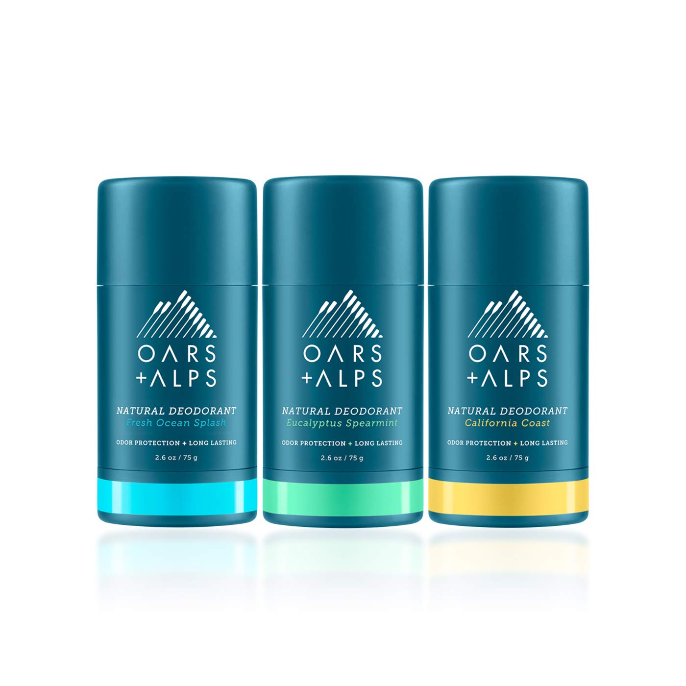 Oars + Alps Aluminum Free Deodorant for Men and Women, Dermatologist Tested and Made with Clean Ingredients, Travel Size, Variety, 3 Pack, 2.6 Oz Each