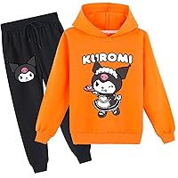 Kid Girls Hooded Sweatshirt and Jogger Pants Fall Cotton Soft Hoodie Teen 2 Pcs Casual Tracksuit Set