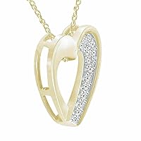 0.50 Ct Round Cut Diamond Beautiful Heart Pendant 14K Yellow Gold Plated