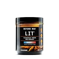 BEYOND RAW LIT | Clinically Dosed Pre-Workout Powder | Contains Caffeine, L-Citrulline, Beta-Alanine, and Nitric Oxide | ICY Fireworks | 30 Servings