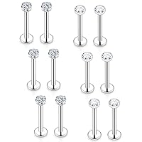 16G Lip Rings For Women Stainless Surgical Steel Labret Jewelry Monroe Lip Ring Medusa Piercing Jewelry Tragus Helix Cartilage Forward Earring Piercing Jewelry For Women 6MM 8MM 10MM 12PCS