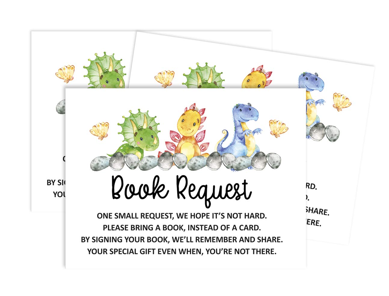 Inkdotpot 30 Dinosaur Jungle Animals Baby Shower Book Request Cards Bring A Book Instead of A Card Baby Shower Invitations Inserts Games