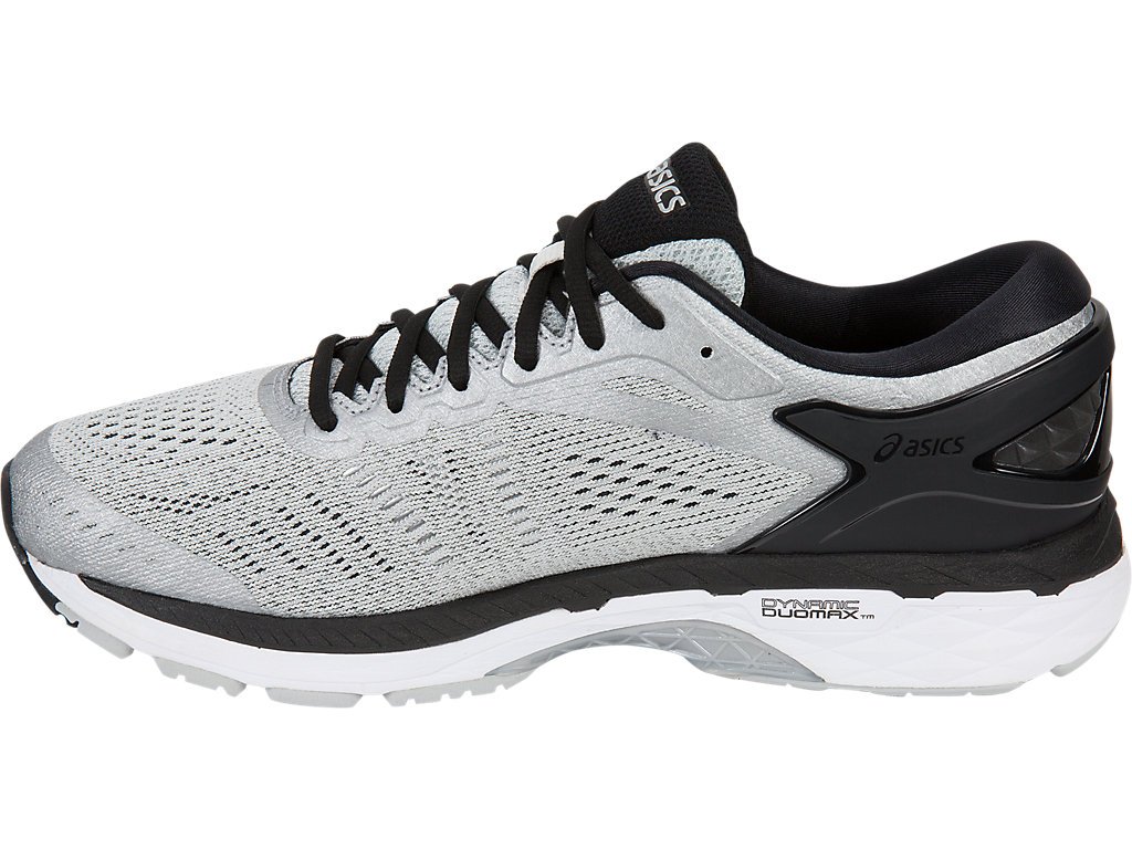 ASICS Men's Gel-Kayano 24 Running Shoe, Silver/Black/Mid Grey, 11.5 Medium US